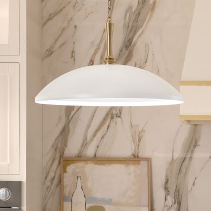 Kichler - Hanglamp aan een ketting DELAROSA 1xE27/60W/230V wit/messing