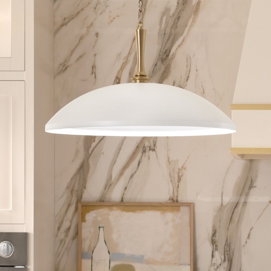 Kichler - Hanglamp aan een ketting DELAROSA 1xE27/60W/230V wit/messing