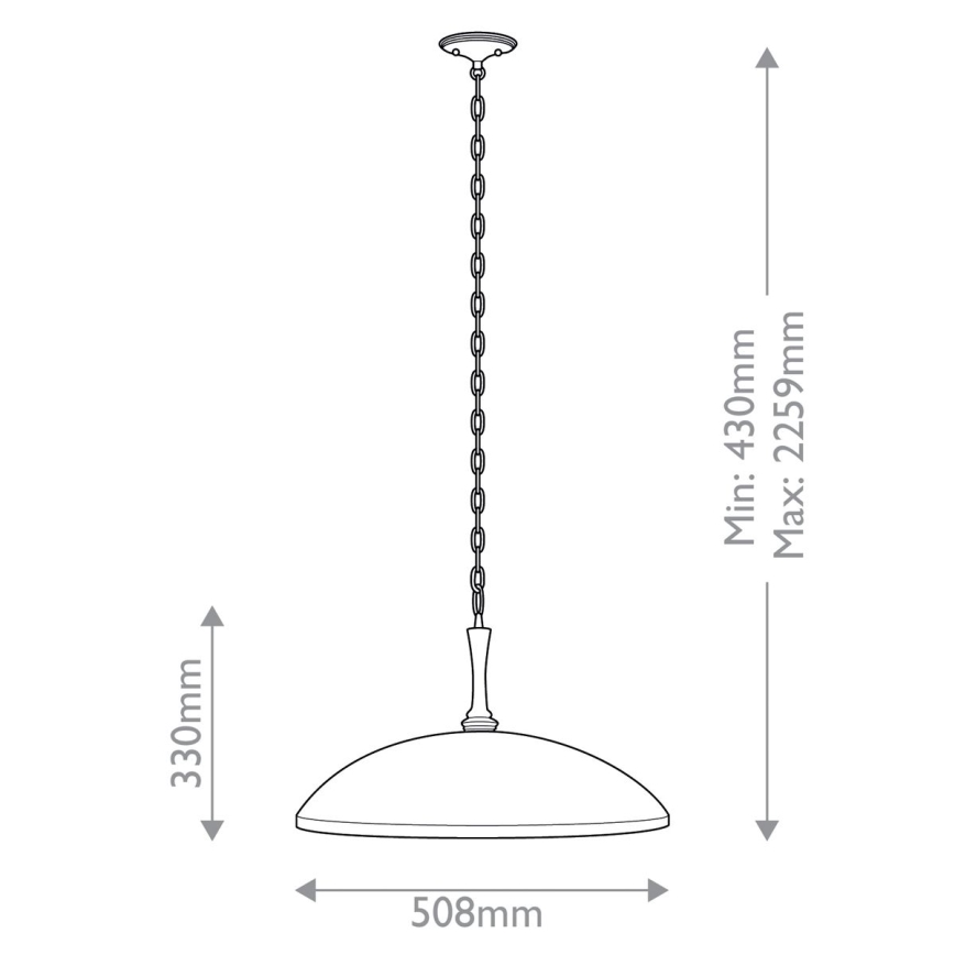 Kichler - Hanglamp aan een ketting DELAROSA 1xE27/60W/230V wit/messing