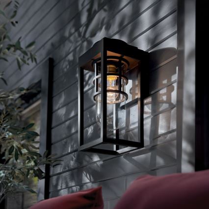 Kichler - Buitenwandlamp HONE S 1xE27/60W/230V IP44 zwart
