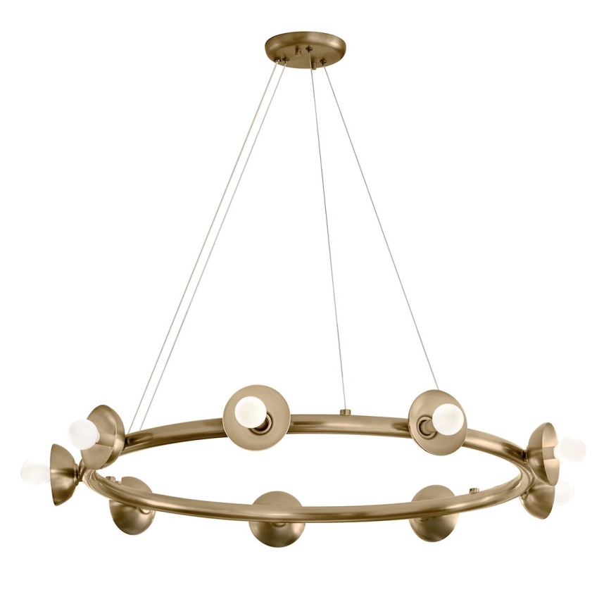 Kichler - Kroonluchter met kabelophanging PALTA 9xE14/40W/230V goudkleurig