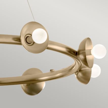 Kichler - Kroonluchter met kabelophanging PALTA 9xE14/40W/230V goudkleurig