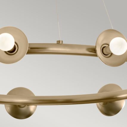 Kichler - Kroonluchter met kabelophanging PALTA 9xE14/40W/230V goudkleurig