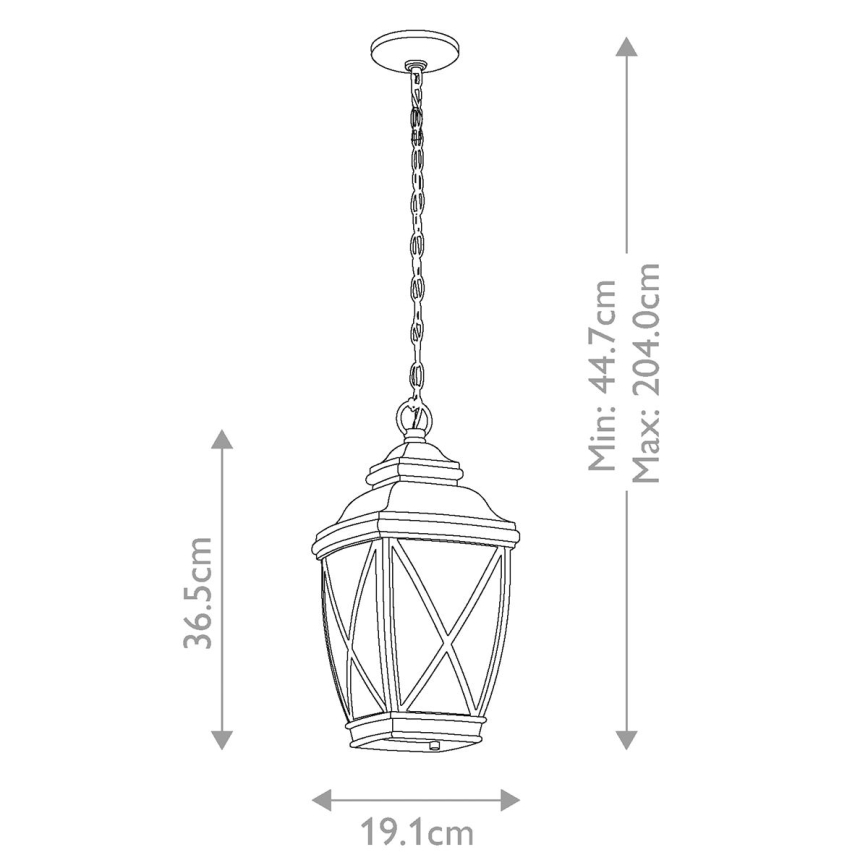 Kichler - Hanglamp aan een ketting voor buiten TANGIER 1xE27/60W/230V IP44