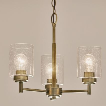 Kichler - Hanglamp aan een ketting WINSLOW 3xE27/60W/230V diameter 45,8 cm messing