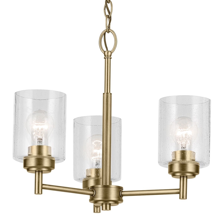 Kichler - Hanglamp aan een ketting WINSLOW 3xE27/60W/230V diameter 45,8 cm messing