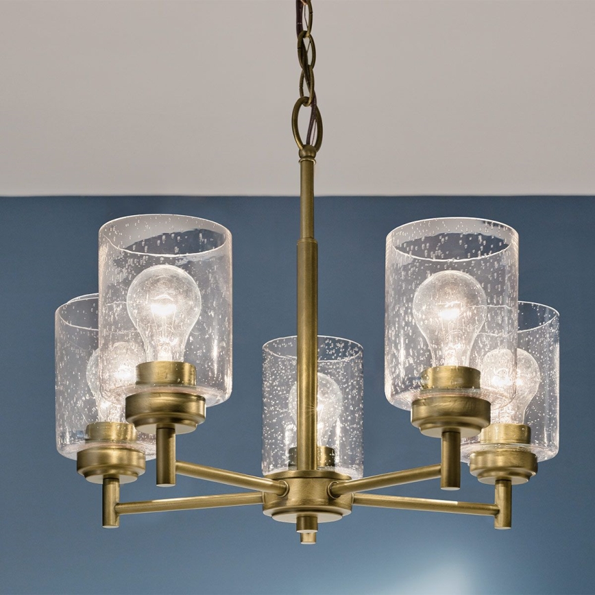 Kichler - Hanglamp aan een ketting WINSLOW 5xE27/60W/230V diameter 50,2 cm messing