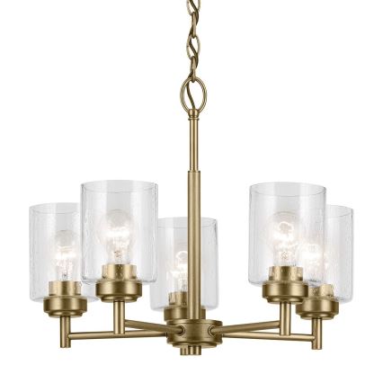 Kichler - Hanglamp aan een ketting WINSLOW 5xE27/60W/230V diameter 50,2 cm messing