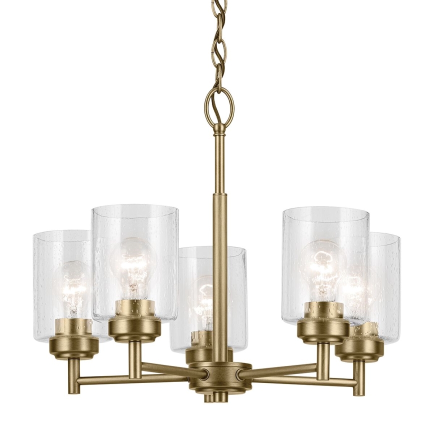 Kichler - Hanglamp aan een ketting WINSLOW 5xE27/60W/230V diameter 50,2 cm messing