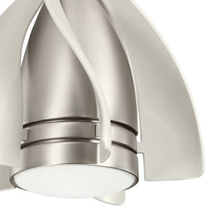 Kichler - LED dimbare plafondventilator TERNA LED/10W/230V mat chroom/wit + afstandsbediening