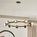 Kichler - Kroonluchter met kabelophanging PALTA 9xE14/40W/230V goudkleurig