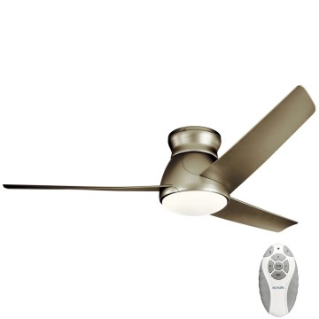 Kichler - LED dimbare plafondventilator ERIS LED/10W/230V mat chroom IP44 + afstandsbediening