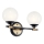 Kichler - LED-wandlamp voor de badkamer BENNO 2xLED/3W/230V zwart/goud IP44