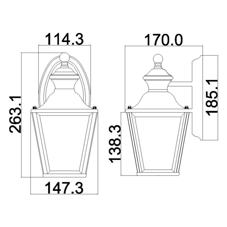 Kichler - Wandlamp voor buiten BAY SHORE 1xE27/60W/230V IP44 gouden