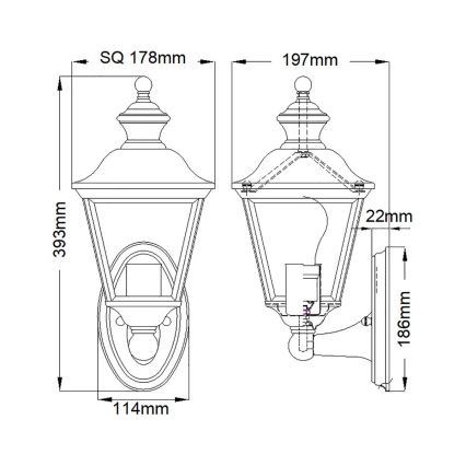 Kichler - Wandlamp voor buiten BAY SHORE 1xE27/60W/230V IP44
