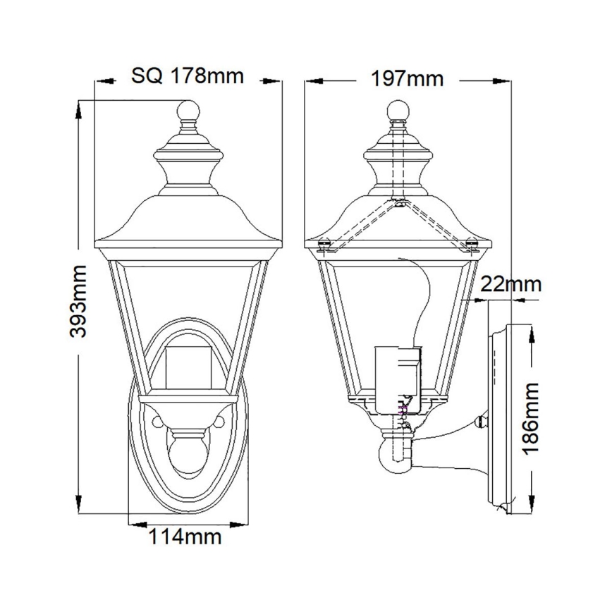 Kichler - Wandlamp voor buiten BAY SHORE 1xE27/60W/230V IP44