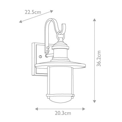 Kichler - Wandlamp voor buiten RIVERWOOD 1xE27/100W/230V IP44 antraciet