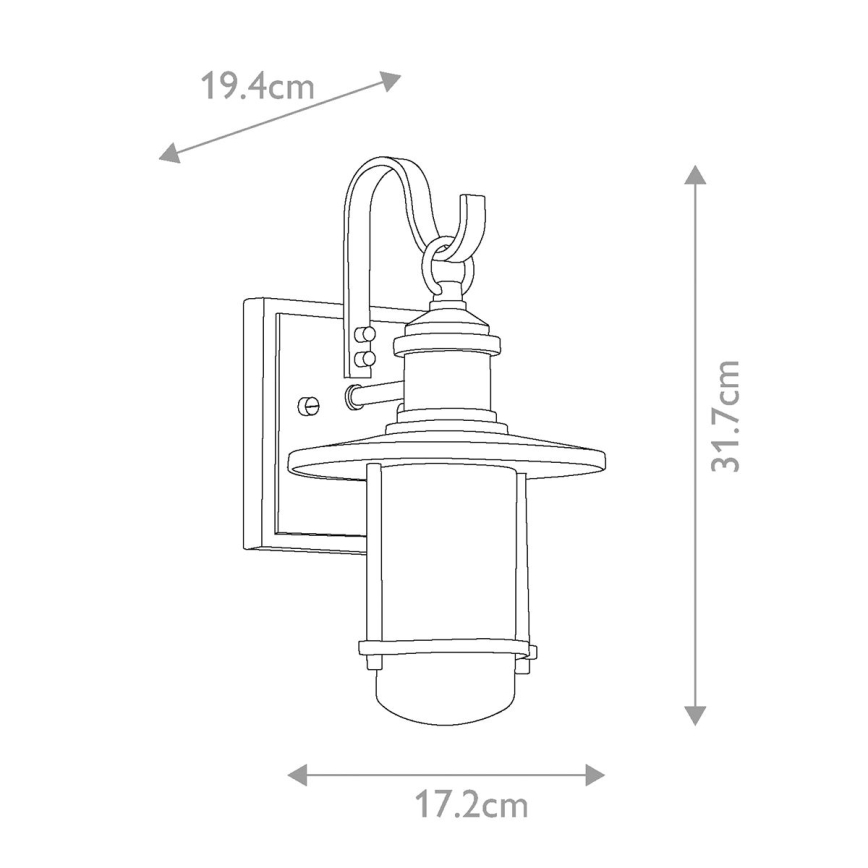 Kichler - Wandlamp voor buiten RIVERWOOD 1xE27/60W/230V IP44 antraciet