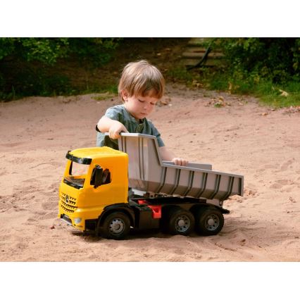 Kiepwagen Mercedes GIGA TRUCKS 65 cm geel/grijs