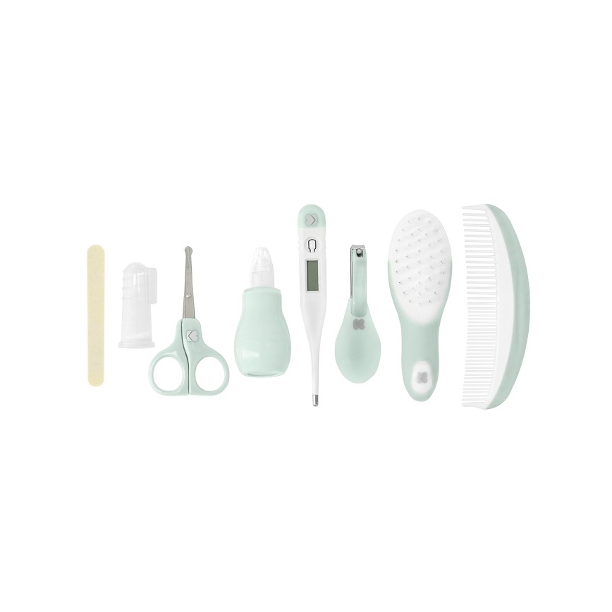 KikkaBoo - Babyverzorgingsset 8 st. grijs/mint