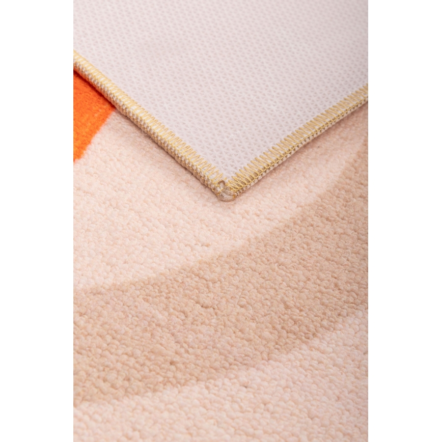 Kinder antislip vloerkleed ARES STREETS 80 x 150 cm beige/safari