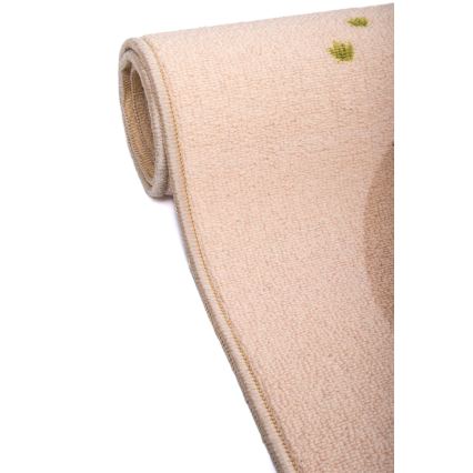 Kinder antislip vloerkleed ARES STREETS 80 x 150 cm beige/safari