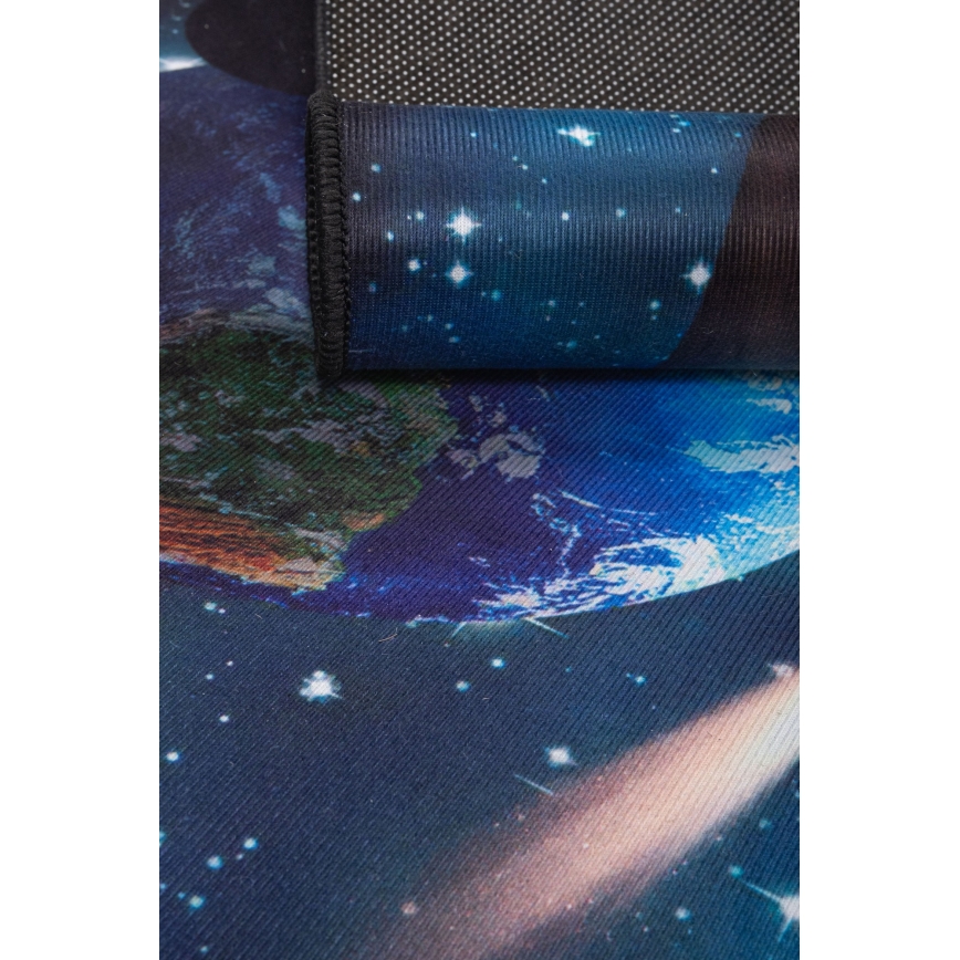 Kinder antislip vloerkleed PRINT 3D 120x160 cm planeten/veelkleurig