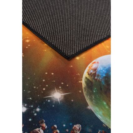 Kinder antislip vloerkleed PRINT 3D 120x160 cm planeten/veelkleurig