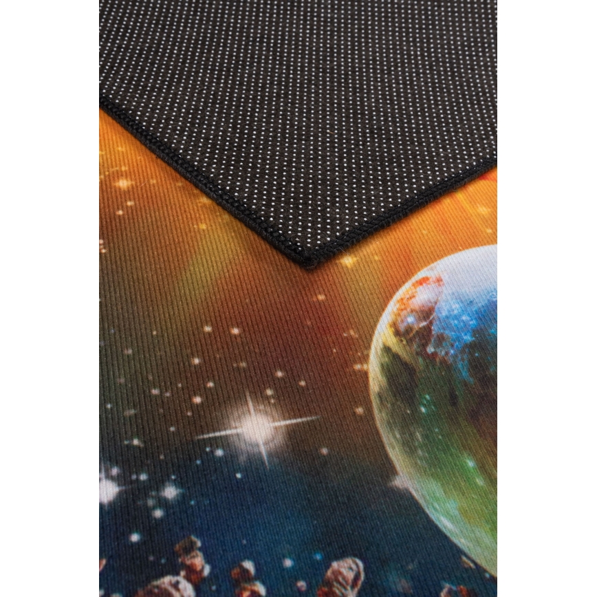 Kinder antislip vloerkleed PRINT 3D 120x160 cm planeten/veelkleurig