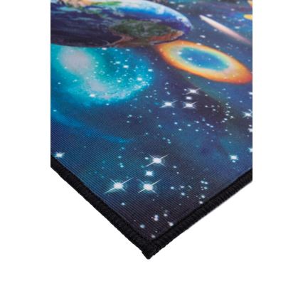 Kinder antislip vloerkleed PRINT 3D 120x160 cm planeten/veelkleurig