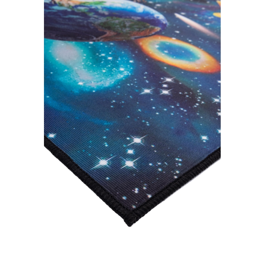 Kinder antislip vloerkleed PRINT 3D 120x160 cm planeten/veelkleurig