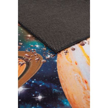 Kinder antislip vloerkleed PRINT 3D 80x150 cm planeten/veelkleurig