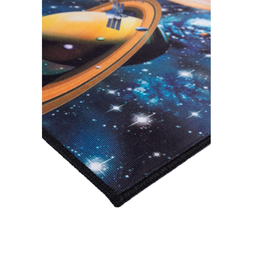 Kinder antislip vloerkleed PRINT 3D 80x150 cm planeten/veelkleurig