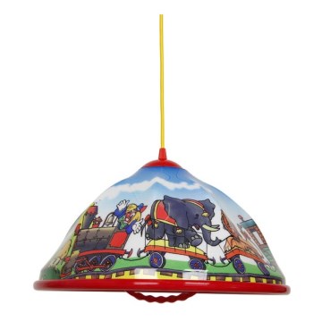 Kinder hanglamp aan een koord AKRYL DZ 1xE27/15W circus/rood