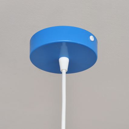 Kinder hanglamp aan een koord STARS 1xE27/15W/230V blauw/wit