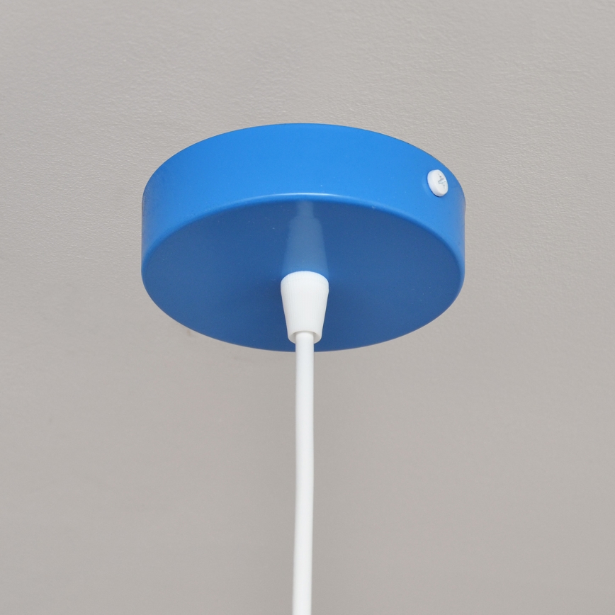 Kinder hanglamp aan een koord STARS 1xE27/15W/230V blauw/wit