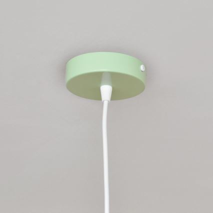 Kinder hanglamp aan een koord STARS 1xE27/15W/230V groen/wit
