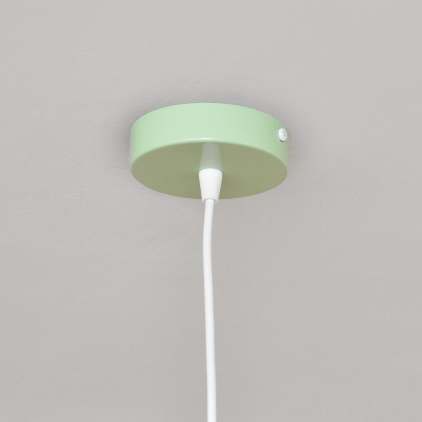 Kinder hanglamp aan een koord STARS 1xE27/15W/230V groen/wit