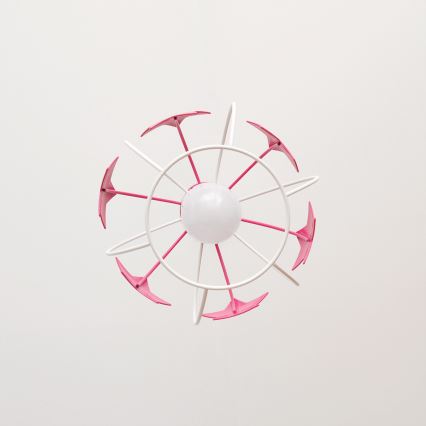 Kinder hanglamp aan een koord STARS 1xE27/15W/230V roze/wit