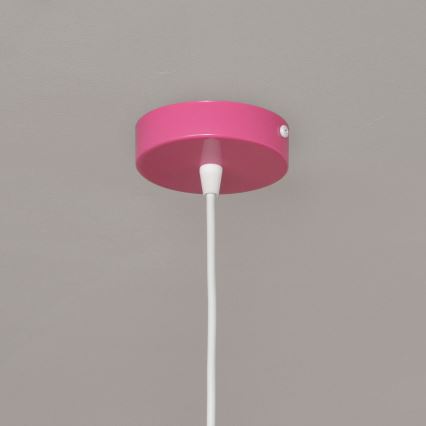 Kinder hanglamp aan een koord STARS 1xE27/15W/230V roze/wit