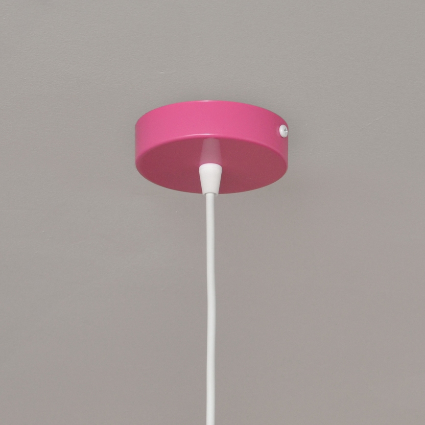 Kinder hanglamp aan een koord STARS 1xE27/15W/230V roze/wit