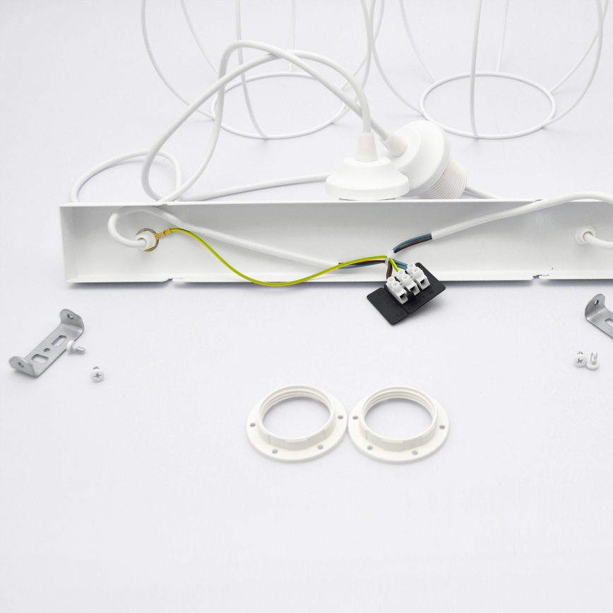 Kinder hanglamp aan een koord STARS 2xE27/15W/230V groen/wit