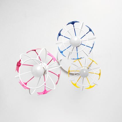 Kinder hanglamp aan een koord STARS 3xE27/15W/230V blauw/roze/geel