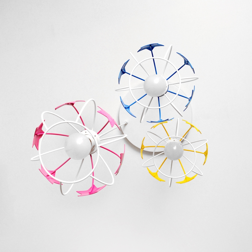 Kinder hanglamp aan een koord STARS 3xE27/15W/230V blauw/roze/geel