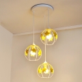 Kinder hanglamp aan een koord STARS 3xE27/15W/230V geel/wit