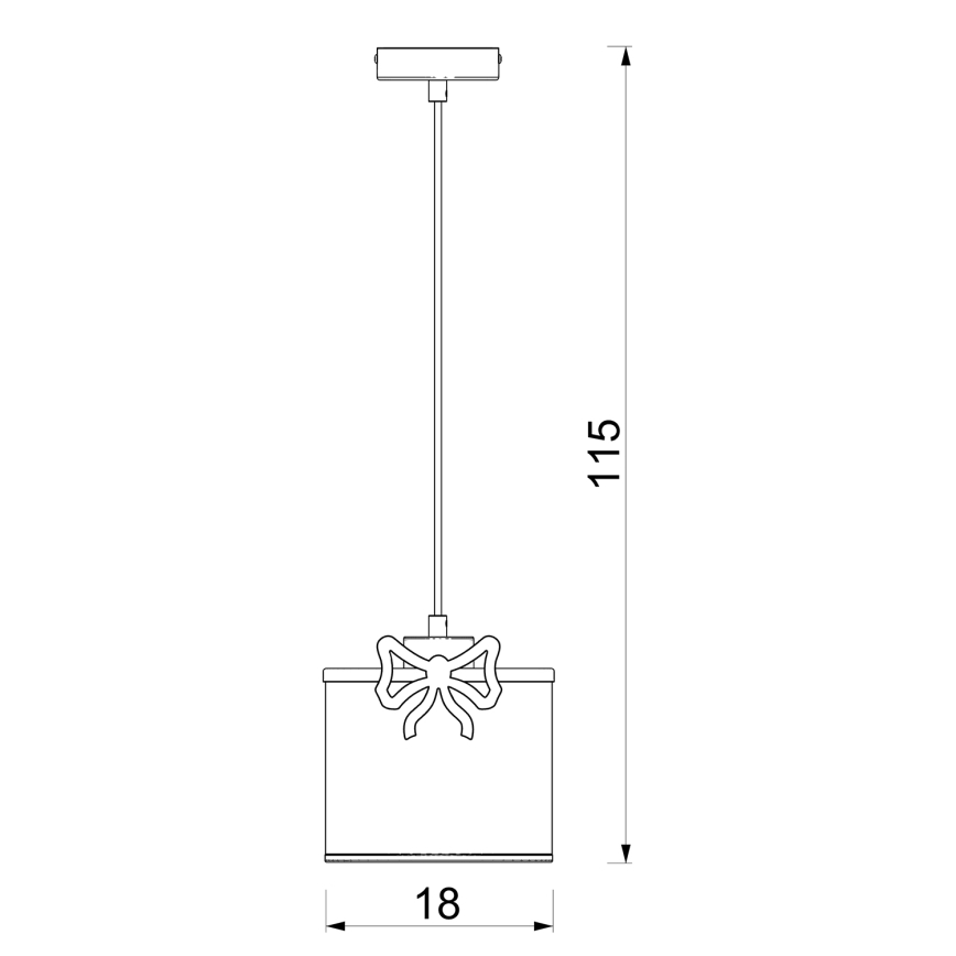 Kinder hanglamp aan een koord SWEET 1xE27/15W/230V wit/rood/strik