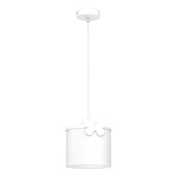 Kinder hanglamp aan een koord SWEET 1xE27/15W/230V wit/vlinder