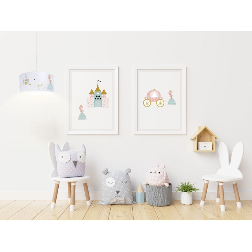 Kinder hanglamp aan een koord SWEET DREAMS 1xE27/60W/230V diameter 30 cm