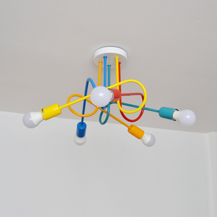 Kinder LED hanglamp aan een koord OXFORD 5xE27/15W/230V