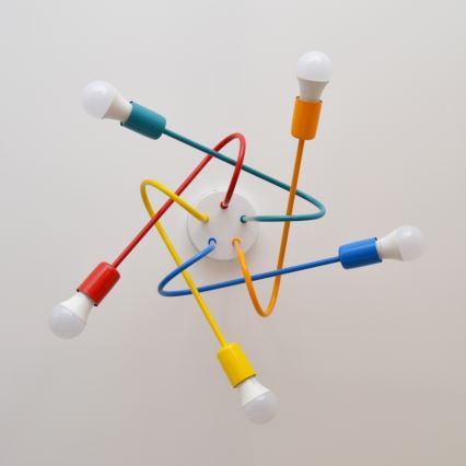 Kinder LED hanglamp aan een koord OXFORD 5xE27/15W/230V
